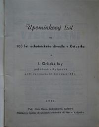 Pardubice, Spolek divadelních ochotníků, Korespondence, 1942