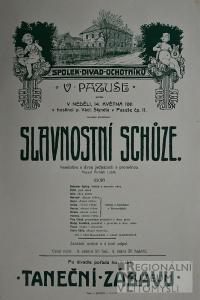 Pazucha, SDO, Slavnostní schůze - plakát, 1911