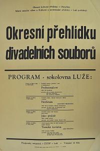 Luže, Okresní přehlídka divadelních souborů - plakát, 1989