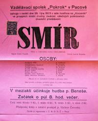 Pacov, Pokrok, Smír - plakát, 1923