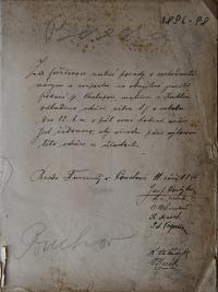 Pouchov, Čtenářsko-ochotnická beseda Turinský, Oběžník, 1896 - 1898