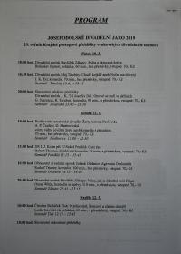 Josefův Důl, J. K. Tyl, Josefodolské divadelní jaro, program, 2019