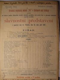 Rychnov nad Kněžnou, otevření nového jeviště 1897 - plakát