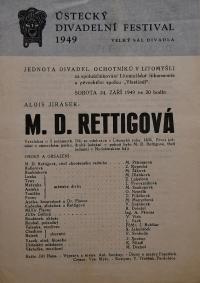 Litomyšl, Jednota divadelních ochotníků a Vlastimil, M. D. Rettigová - plakát, 1949