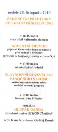 Přibyslav, Divadelní Přibyslav 2010 - program