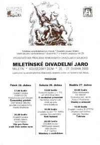 Miletín, KP Miletínské divadelní jaro, plakát 2003