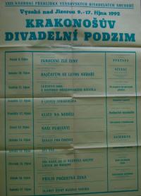 Vysoké nad Jizerou, XXIII. národní přehlídka venkovských divadelních souborů - plakát, 1992