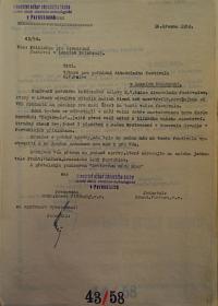 Pardubice, Spolek divadelních ochotníků, Korespondence, 1958