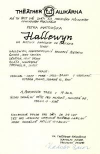 Chomutov, Šaškárna, Hallewyn - program, 1983