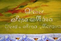 Doubrava, Tyl, detail opony, Vidina praotce Čecha, autor Pepa Máca, 1928