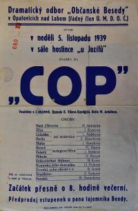 Opatovice nad Labem, Občanská beseda, Cop - plakát, 1939