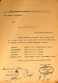 Lipice, Spolek divadelních ochotníků, volba funkcionářů na valné hromadě, 1939