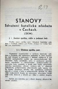 Praha, Sdružení katolické mládeže v Čechách, stanovy – úvod, 1939