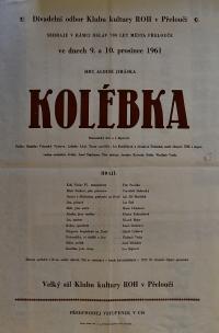 Přelouč, Klub kultury, Kolébka - plakát, 1961