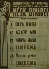 Petrovice, Místní Osvětová beseda, I. měsíc divadel - plakát, 1954