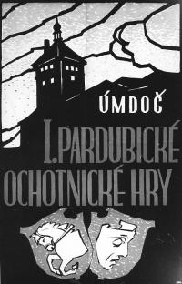 Pardubice, I. Pardubické ochotnické hry ÚMDOČ 1948 - plakát