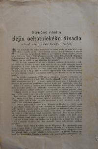 Hradec Králové, Stručný nástin dějin ochotnického divadla