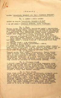 Hrobská Zahrádka, Tyl, spolkové stanovy, 1939