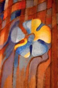 Jindřichův Hradec, Kulturní dům Střelnice, detail opony, tapiserie s aplikacemi