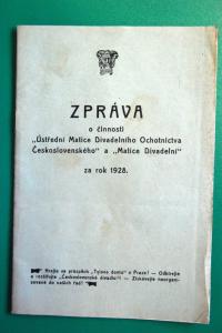 ÚMDOČ, Zpráva o činnosti, 1928