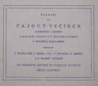 Roudnice nad Labem, NJS, Dámský odbor, Pozvání na čajový večírek, 2016