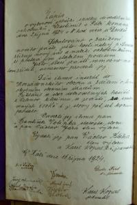 Rábí, SDO Vlastimil, zápis ze schůze výboru 2. října 1924