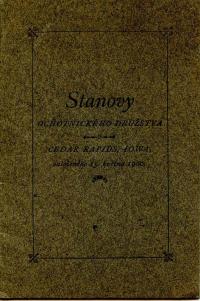 Cedar Rapids, Ochotnické družstvo, spolkové stanovy, 1900