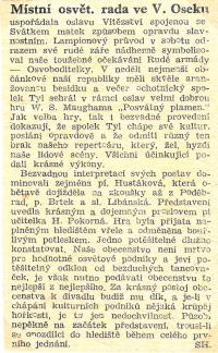 Velký Osek, Tyl, Posvátný plamen, 1947