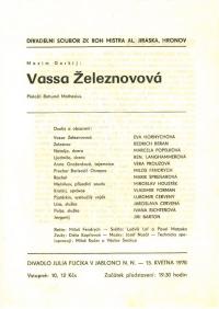 Hronov, MAJ, Vassa Železnovová, 1977