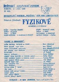 Libochovické divadelní léto 1964, Scéna,  Fyzikové - plakát