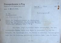 Praha, Finanční ředitelství, dohledávání objednavatele časopisu v Mikulášově, 1943