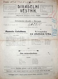 Beroun, SDO, Pomsta Catullova, Vražda na Uhelném trhu, Jen mimochodem,  Divadelní věstník č. 1, 1903
