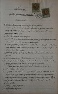 Sezemice, SDO, spolkové stanovy, 1895