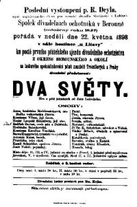 Beroun, SDO, Dva světy - plakát, 1898