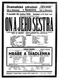 Radotín, Čechie, On a jeho sestra - plakát, 1928