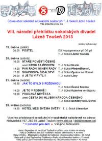 Lázně Toušeň, VIII. národní přehlídka sokolských divadel - plakát, 2013
