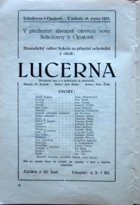 Opatov, Památník 40 tiletého jubilea ochotnického divadla v Opatově, 1923, Sokol, Lucerna - plakát, s. 26