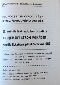 Znojmo, Znojemský strom pohádek 1987 - zpravodaj č.1