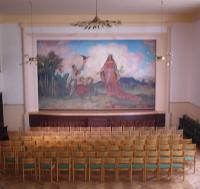 Svratka, sokolovna, opona, stav 2011