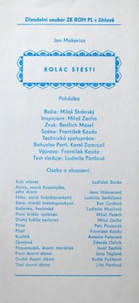 Jihlava, ZK PL, Koláč štěstí - program, 1979