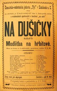 Žiželice, Tyl, Na dušičky aneb Modlitba na hřbitově - plakát, 1900