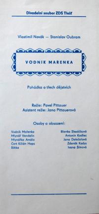 Třešť, ZDŠ, Vodník Mařenka - program, 1979