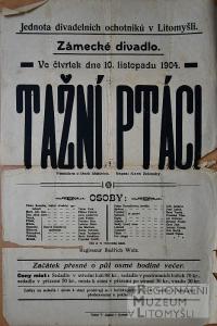Litomyšl, JDO, Tažní ptáci - plakát, 1904