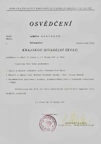 Zlín, Krajská divadelní škola, 1941