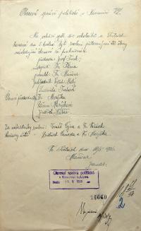 Světce, Vrchlický, volba funkcionářů spolku, 1926