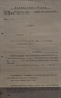 Polička, Spolek divadelních ochotníků, žádost o změnu stanov, 1931