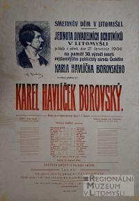 Litomyšl, JDO, Karel Havlíček Borovský - plakát, 1906