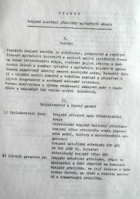 Středočeské krajské kulturní středisko (a další organizace), statut krajské soutěžní přehlídky agitačních skupin, s. 1, 1985