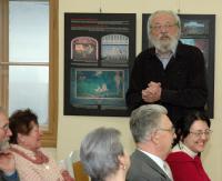 Polička, 31. prezentace putovní výstavy Malované opony, zahájení, od Místopisu přes Databázi k Oponám, ref. Jiří Valenta,  duben 2013
