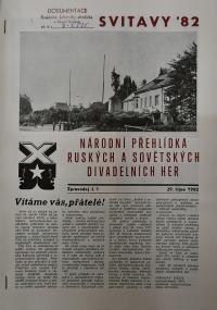 Hradec Králové, Krajské kulturní středisko, Impuls, Svitavy, Národní přehlídka ruských a sovětských divadelních her, 1982
